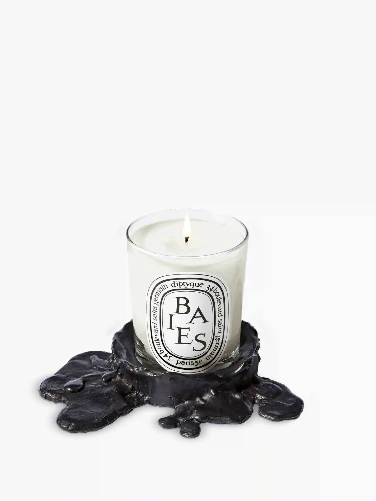 Small black bronze candle holder - For classic candles